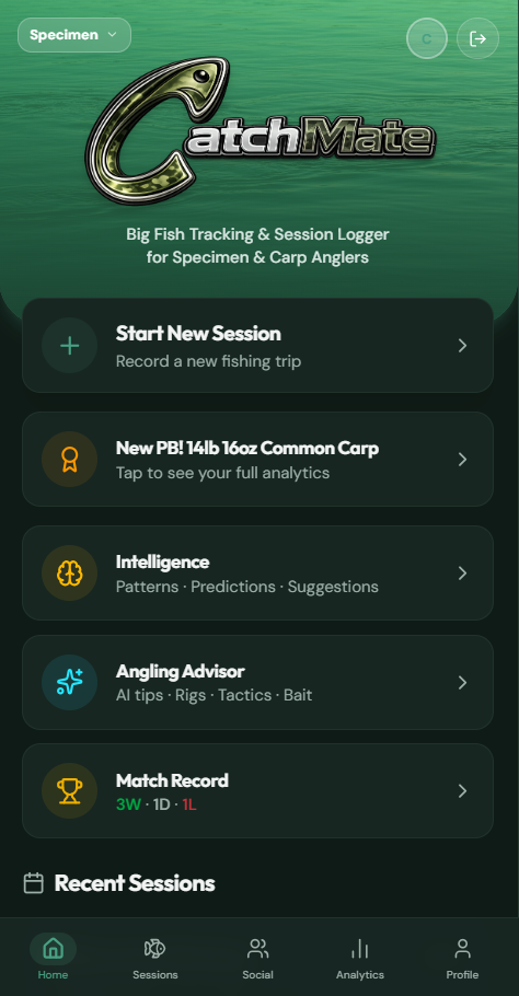 CatchMate Home Page